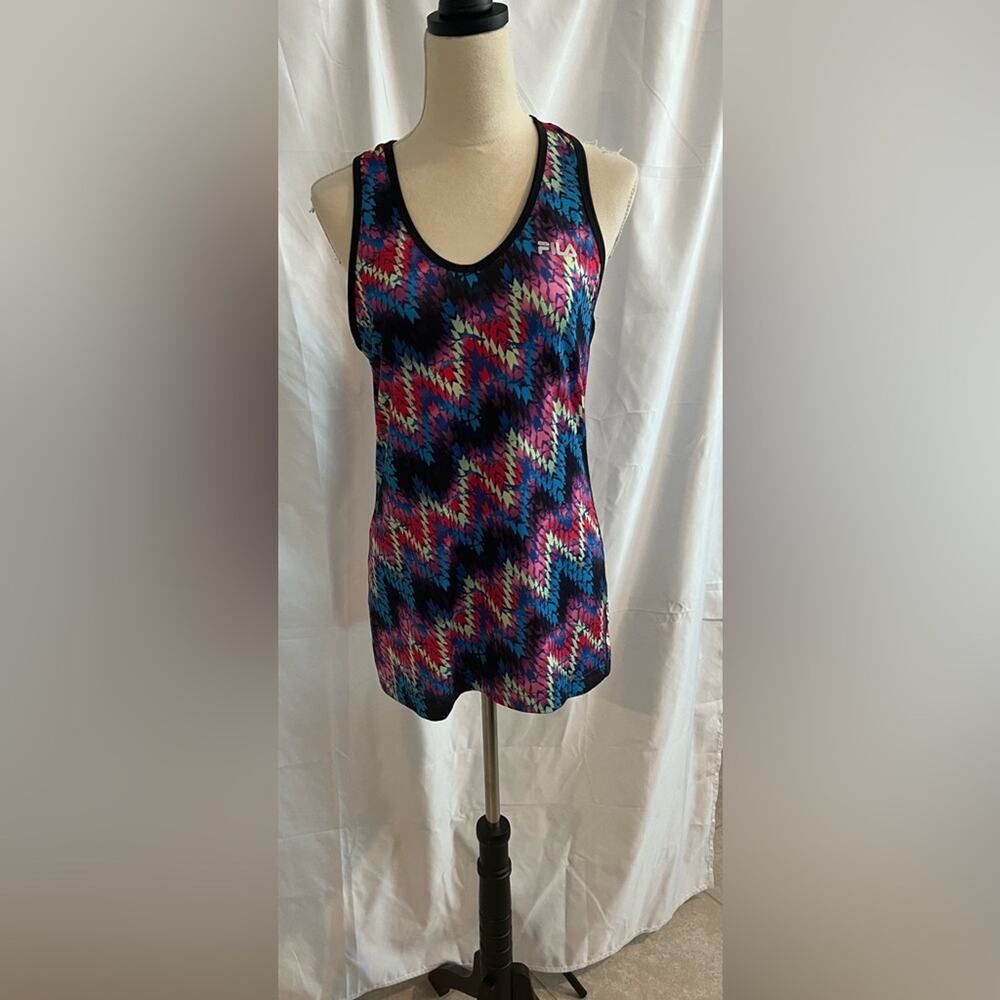 FILA SPORT Women’s Tank Stretchy Racerback Athletic Top Aztec Print Size‎ L